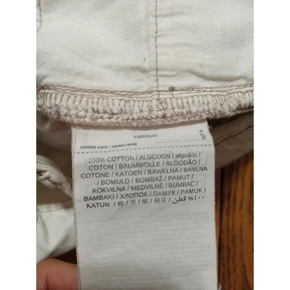 MNG Jeans Shorts 10 Womens CREME IVORY Preowned Summer Denim Bermuda Cuff - Picture 8 of 9